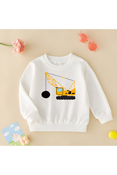 CDA Γερανός Unisex Baby Girl Boy Λευκό φούτερ