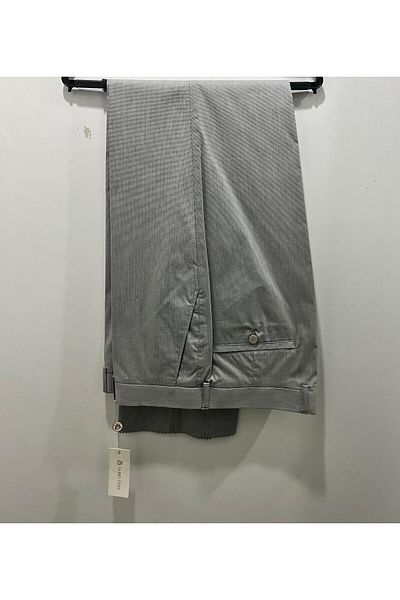 sabriözel triko Sabri Custom Full Cotton Gray Strip Patterned Quality Linen Pant