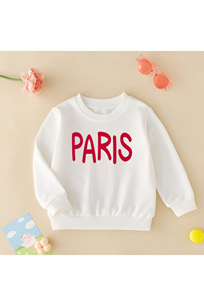 CDA Love Paris Unisex Baby Girl Λευκό φούτερ