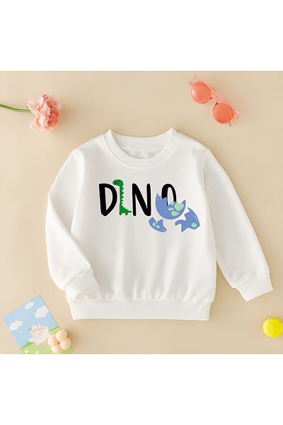 CDA Hanorac alb Dino Egg unisex fetiță băiat
