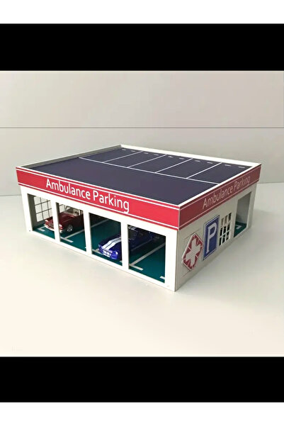 reklambalaj 1/64 Ölçek Araçlar Için Tek Katlı Hastane İstasyonu Maket/Diorama...