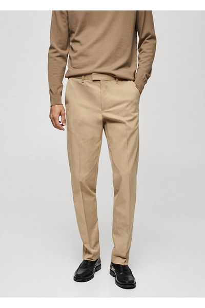 MANGO Man Regular Cut Cotton Trousers