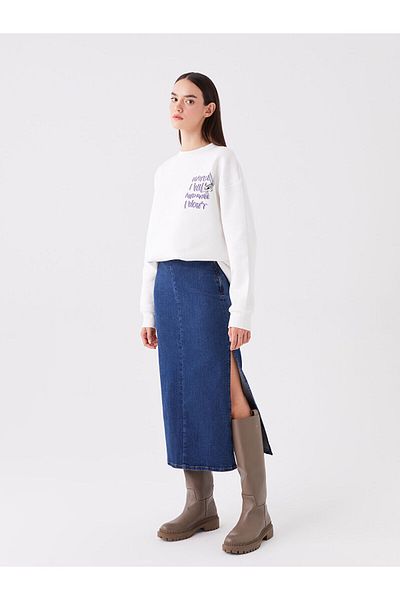 LC Waikiki تنورة جينز نسائية ضيقة LCW