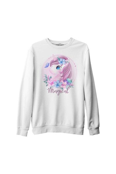 Lord T-Shirt Unicorn Flower Mother's Day White Unisex Thick Sweatshirt