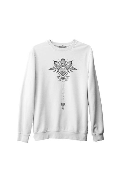 Lord T-Shirt Tattoo - Flower Arrow White Men's Thick Sweatshirt