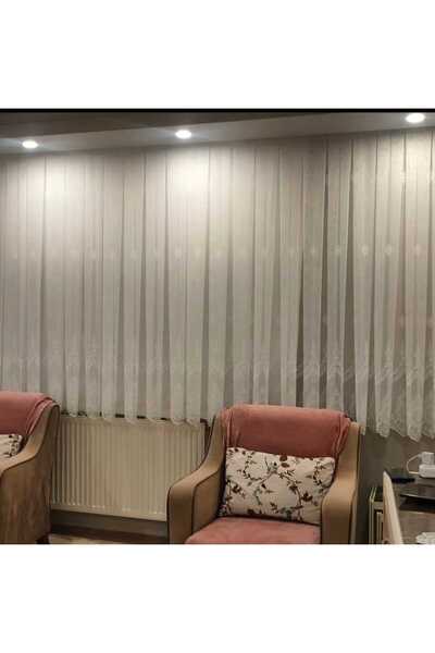 ALYA Perde Ttm Zemin Serpme Tül Perde Kırışmaz Ütü İstemez 1/3 Sık Pile 1.Sın...