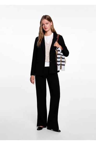 Mango Teen Jachetă blazer din stofă cu tăietură simplă