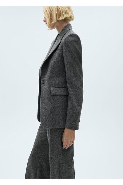 MANGO Woman Melted wool blazer jacket