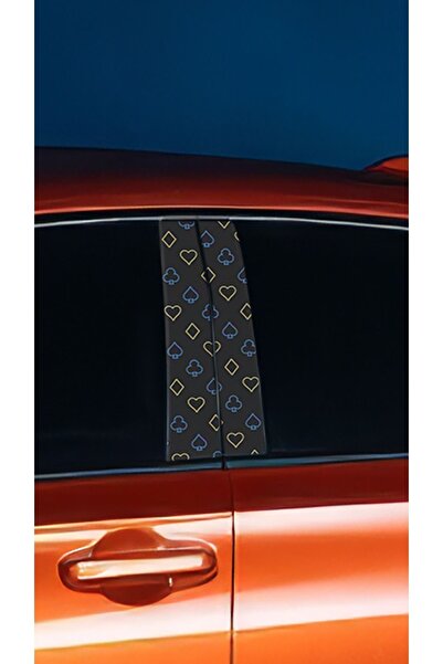 HMNL Araç Kapı Direk Kaplama Folyosu Iskambil Desenli (SAĞ SOL TAKIM) (2 ADET...