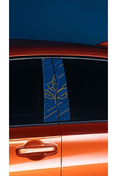 HMNL Araç Kapı Direk Kaplama Folyosu Desenli (SAĞ SOL TAKIM) (2 ADET) - 22x50 Cm