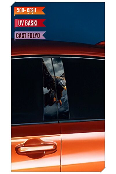 HMNL Araç Kapı Direk Kaplama Folyosu Kartal Desenli (Sağ Sol Takım) (2 Adet) ...