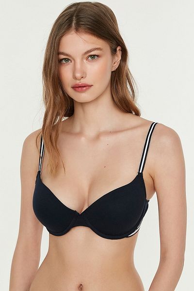 C&City Podprsenka z nepodporované česané bavlny C15116 Navy Blue