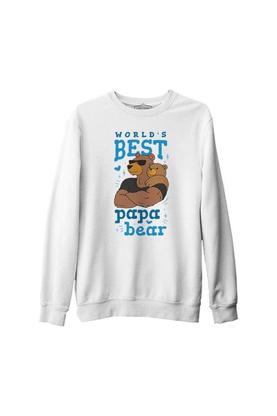 Lord T-Shirt World's Best Papa Bear White Men's Thick Sweatshirt