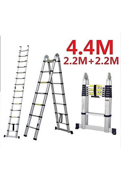 Lika Çift Taraflı Teleskopik Merdiven, 4.40 metre, 7+7 basamak