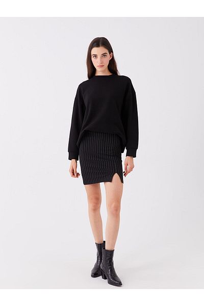 LC Waikiki Lw - Fusta tub pentru damă cu dungi Extra Slim Fit