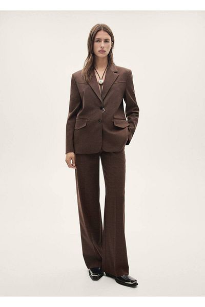 MANGO Woman Mini-Blazer aus Stoff mit Hahnentrittmuster