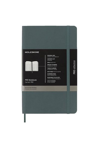 Moleskine Forest Green Pro Notebook - Soft Cover, L Size 13X21 Cm, 192 Pages