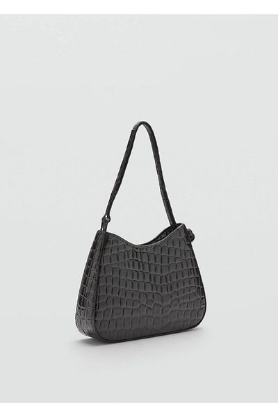 MANGO Woman Tasche in Krokodiloptik aus Lackleder