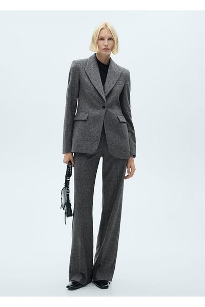 MANGO Woman Melted wool blazer jacket