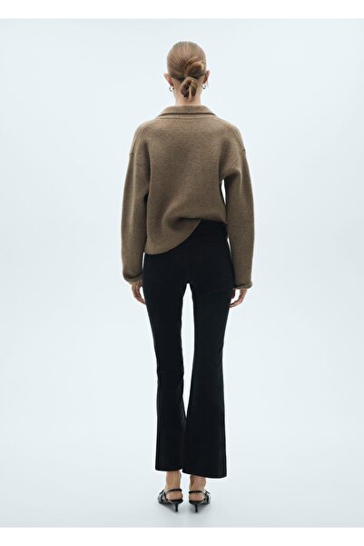 MANGO Woman Sienna Flare Kısa Fitilli Kadife Jean Pantolon