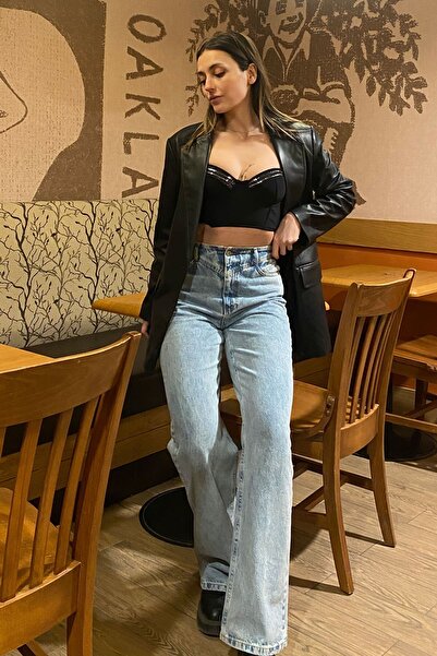 C&City Glitter Detailed Supported Strapless Bustier C19014 Black