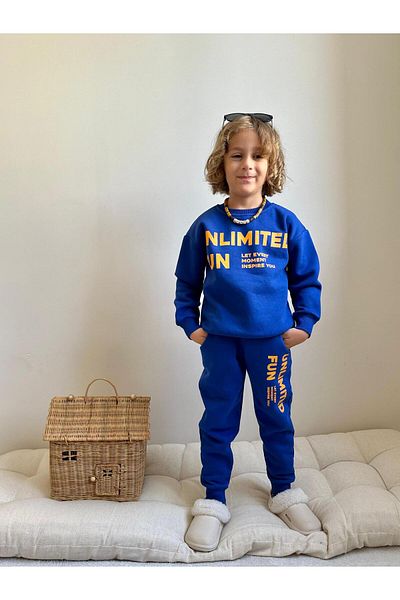 YİGİT BUTİK Yigit Boutique Printed Boy Set with Text Characters