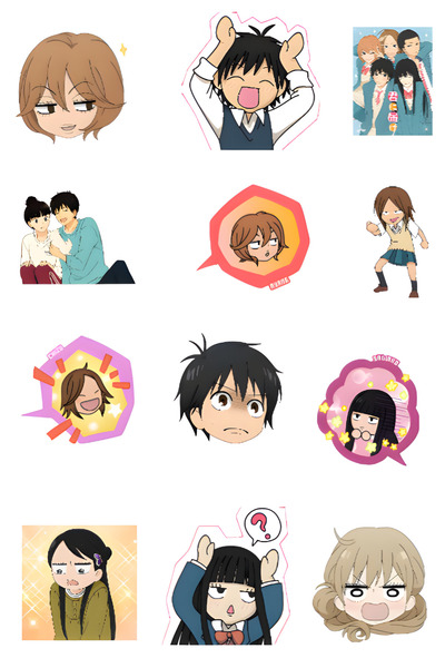 Akumastik Kimi Ni Todoke Sticker Set 3.5 cm 24 Pcs - Anime Sticker Set