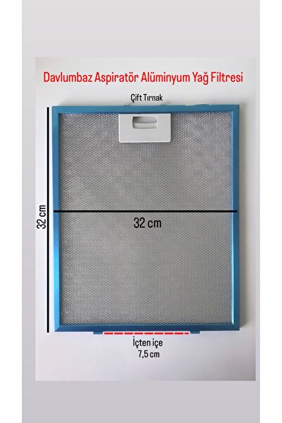 Arçelik Uyumlu Davlumbaz 32x32 Cm Arka Aralık 7,5 Cm Aspiratör Filtresi