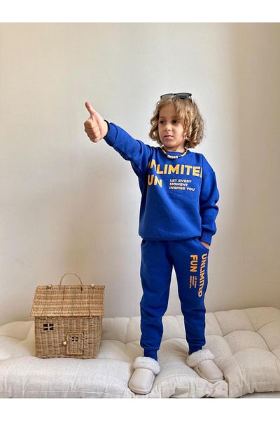 YİGİT BUTİK Yigit Boutique Printed Boy Set with Text Characters