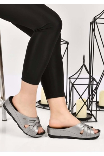 KOCAMANLAR Aryan D.r Recommended Orthopedic Women's Slippers SILVER