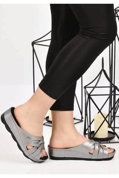 KOCAMANLAR Aryan D.r Recommended Orthopedic Women's Slippers SILVER