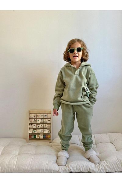 YİGİT BUTİK Polar Fabric Hooded Boys' Set