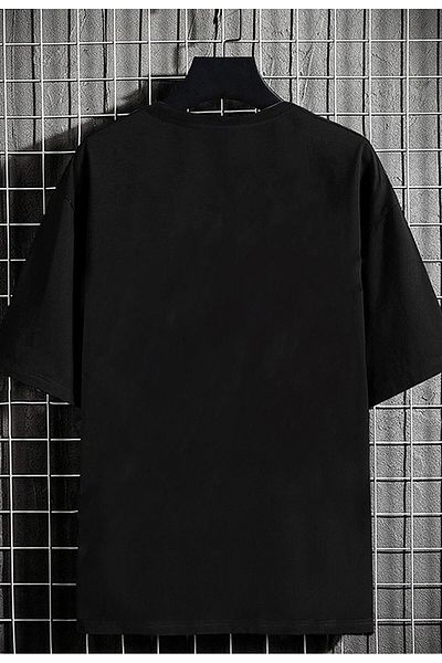 Relax family xf Μαύρο μπλουζάκι Unisex Oversize Flower Wolf με στάμπα