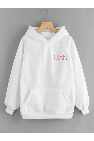 Relax family xf Unisex Φούτερ με λευκή κουκούλα - Man Print