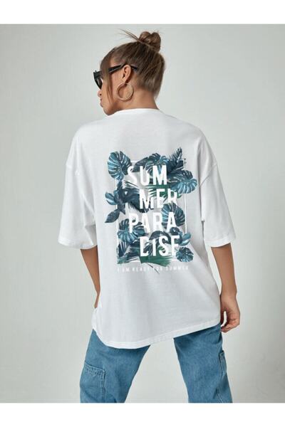 Relax family xf Belo leto Štampano Oversize kroj T-shirt