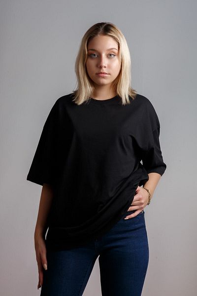 Relax family xf Tricou oversize negru simplu