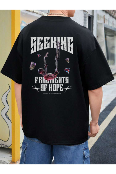 Relax family xf Unisex ruksak za pretragu Štampano Oversize kroj crni T-shirt