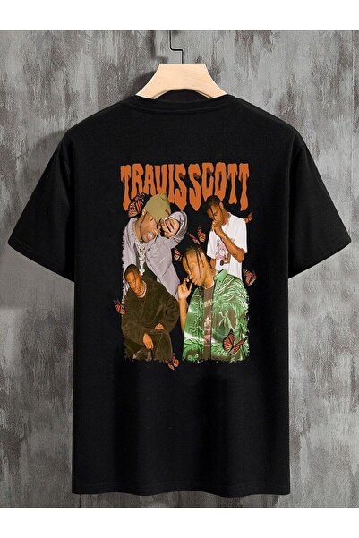 Relax family xf Чорна унісекс-футболка оверсайз - Travis з принтом на спині