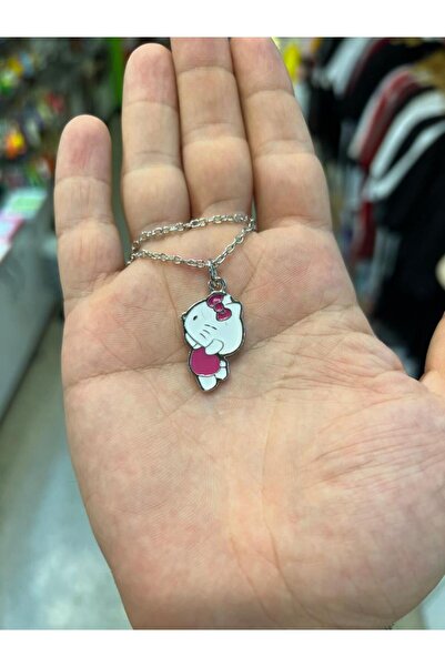 Kuzgunshop Hello Kitty Pembe Elbiseli  Figür  Kolye