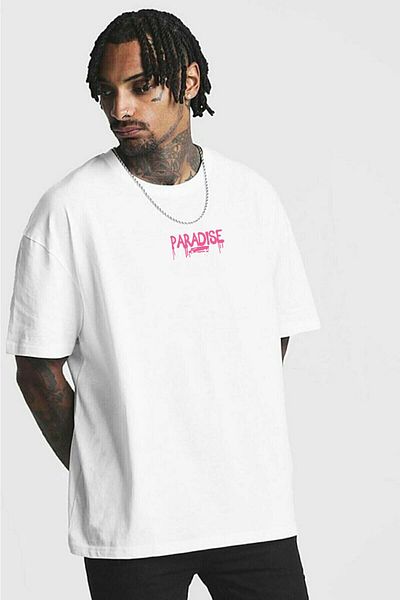 Relax family xf Λευκό μαύρο ανδρικό μπλουζάκι - Oversize Loose Cut, Πίσω στάμπα