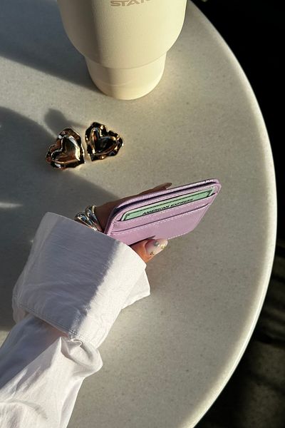 klovi Lilac Shiny Card Holder Wallet
