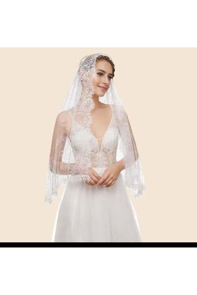 Genel Markalar Zarif Kraliyet Sarayı Çiçek Dantel Gelin Duvağı