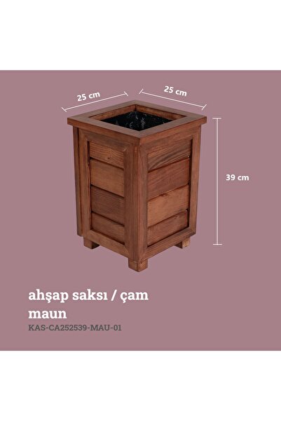 KAF Ahşap Dekoratif Ahşap Saksı- Yüksek