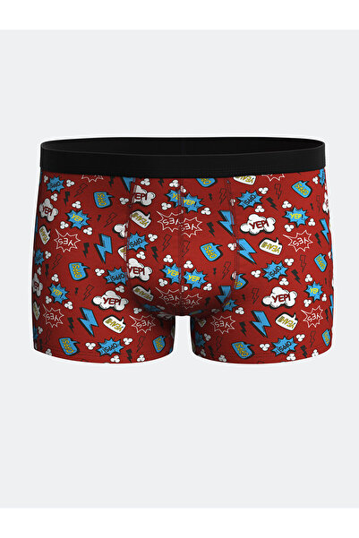 LC Waikiki Red Standard Fit Cotton Flexible Men's Boxers 3 Pcs