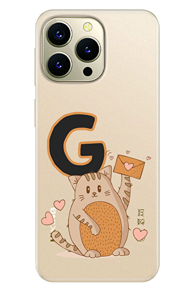 HİKİNG A43 / A48 Uyumlu Kılıf Baskılı Desenli Silikon Kedili G Harfi
