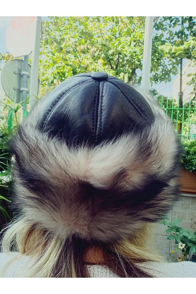 hoaryage Long Furry Sheep Fur Börk with Toskan, Hat, Beanie
