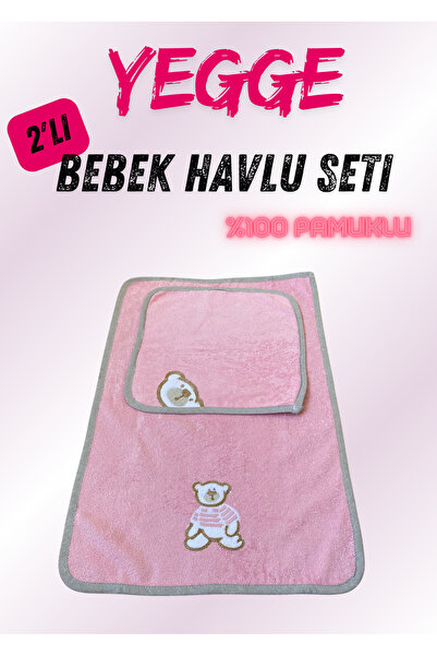 YEGGE Bebek Havlu Seti 1+1 %100 Pamuk Bebek Yıkama Havlu Seti Baby Towel Set ...