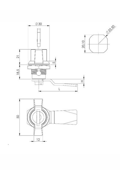 Oskar Cylinder Board Lock - Simple Password - Flat Language - Chrome Plated