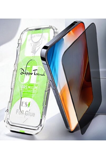 Deppo Trend iPhone 15 Uyumlu Hayalet Ekran Koruyucu Takma Aparatlı Kolay Kuru...