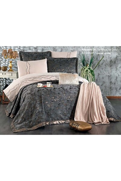 Güzide Ev Modası Angora Antrasit Gri Çeyiz Paketi